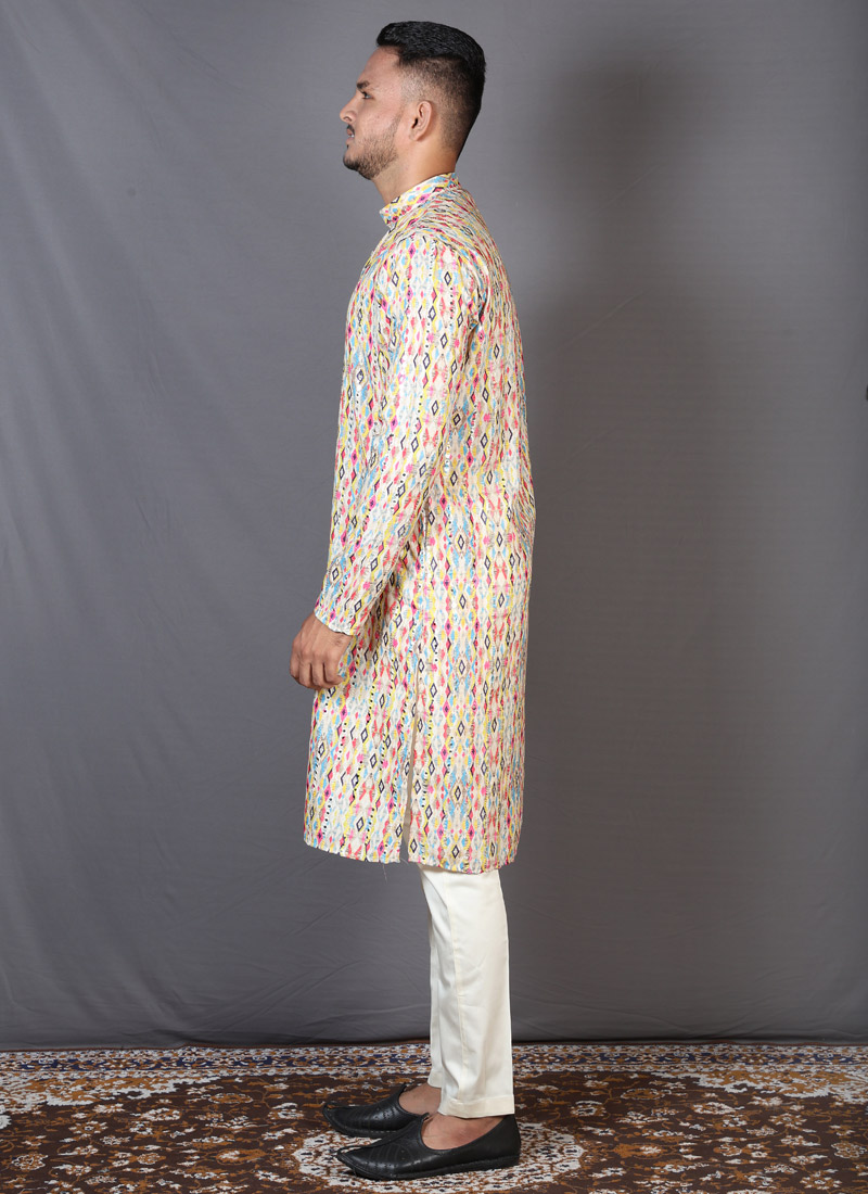 Multicolor Exclusive Party Wear Cotton Mens Kurta KF240301 Multicolor Exclusive Party Wear Cotton Mens Kurta KF240301