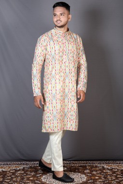 Multicolor Exclusive Party Wear Cotton Mens Kurta KF240301