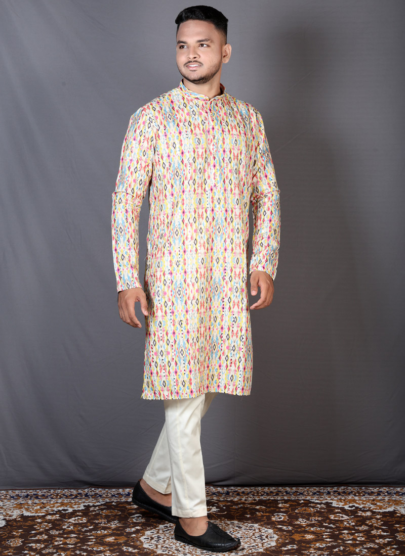 Multicolor Exclusive Party Wear Cotton Mens Kurta KF240301 Multicolor Exclusive Party Wear Cotton Mens Kurta KF240301