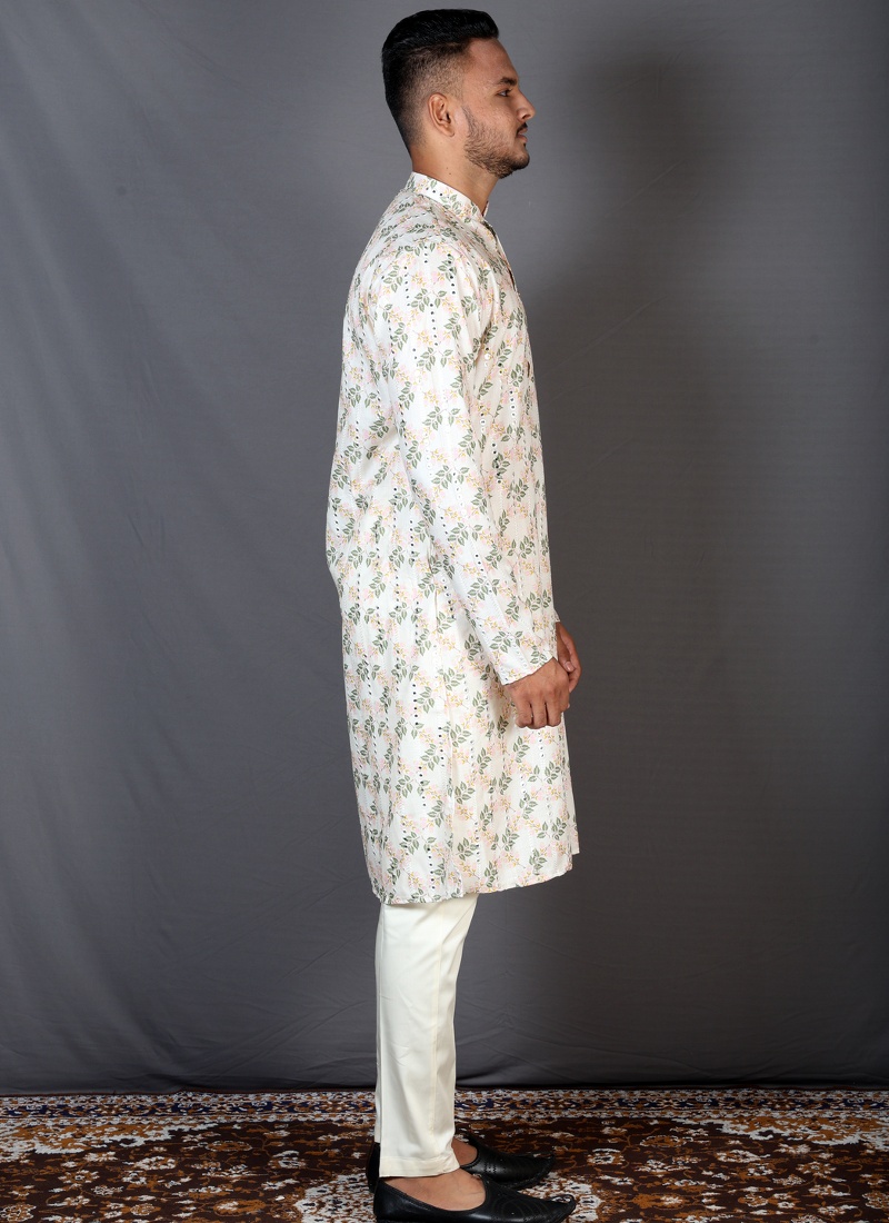 Multi Color Cotton Printed Men's Kurta Multi Color Cotton Printed Men's Kurta