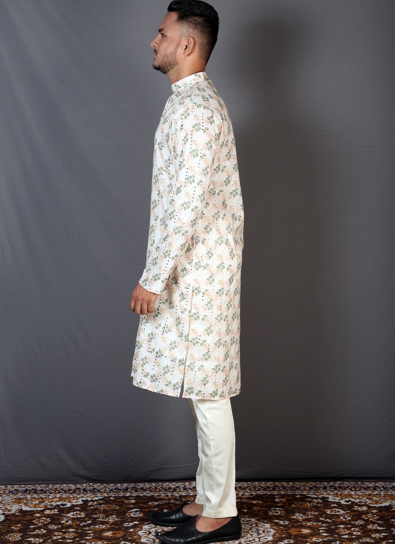 Multi Color Cotton Printed Men's Kurta Multi Color Cotton Printed Men's Kurta