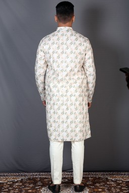 Multi Color Cotton Printed Men's Kurta