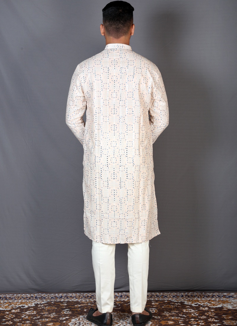 Multicolor Cotton Knee Length Printed Kurta For Mens KF240304 Multicolor Cotton Knee Length Printed Kurta For Mens KF240304