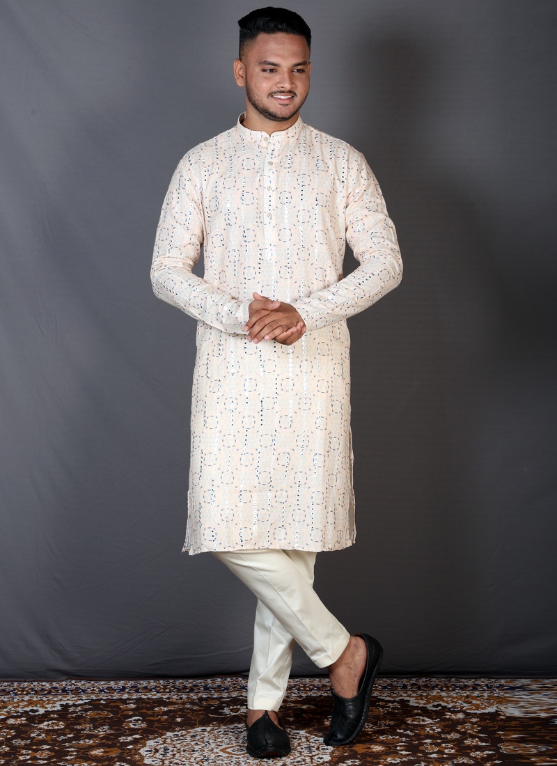 Multicolor Cotton Knee Length Printed Kurta For Mens KF240304 Multicolor Cotton Knee Length Printed Kurta For Mens KF240304