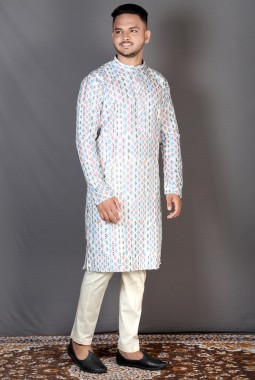 Multicolor Cotton Printed Kurta For Festivals KF240305