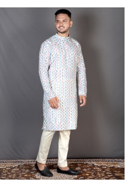 Multicolor Cotton Printed Kurta For Festivals KF240305