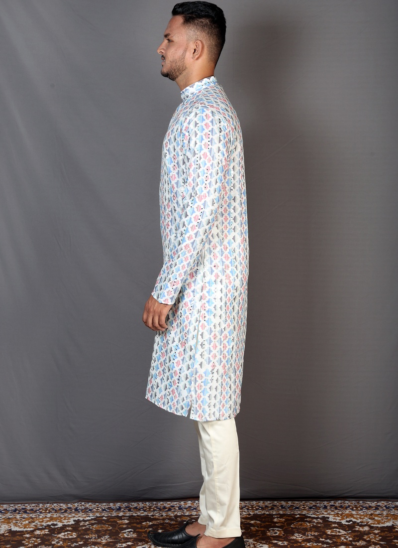 Multicolor Cotton Printed Kurta For Festivals KF240305 Multicolor Cotton Printed Kurta For Festivals KF240305