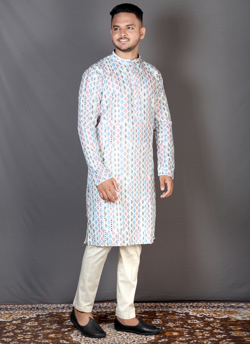 Multicolor Cotton Printed Kurta For Festivals KF240305 Multicolor Cotton Printed Kurta For Festivals KF240305