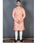 Pink Cotton Knee Length Straight Cut Printed Kurta KF240308 Pink Cotton Knee Length Straight Cut Printed Kurta KF240308