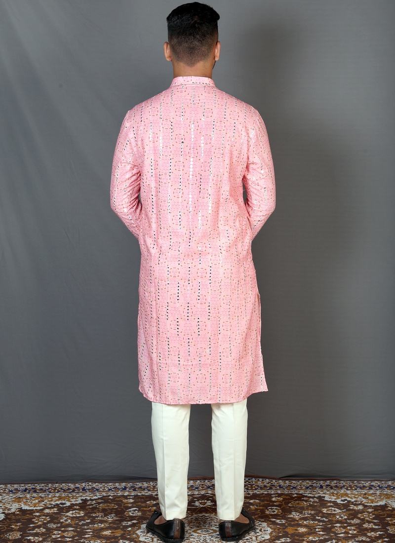 Pink Straight Cut Printed Kurta For Festivals KF240309 Pink Straight Cut Printed Kurta For Festivals KF240309