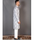 Grey Straight Cut Cotton Printed Kurta For Mens KF240310 Grey Straight Cut Cotton Printed Kurta For Mens KF240310