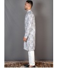 Grey Straight Cut Cotton Printed Kurta For Mens KF240310 Grey Straight Cut Cotton Printed Kurta For Mens KF240310