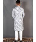 Grey Straight Cut Cotton Printed Kurta For Mens KF240310 Grey Straight Cut Cotton Printed Kurta For Mens KF240310