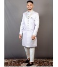 Steal Grey Jacquard Wedding Indo-Western For Men Steal Grey Jacquard Wedding Indo-Western For Men