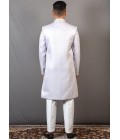 Steal Grey Jacquard Wedding Indo-Western For Men Steal Grey Jacquard Wedding Indo-Western For Men