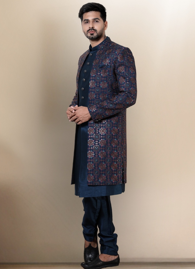 Rama Soft Silk Mens Wedding Indo Western Rama Soft Silk Mens Wedding Indo Western