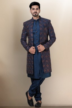 Rama Soft Silk Mens Wedding Indo Western