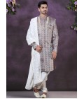 Wine Jacquard Silk Mens Wedding Indo Western Wine Jacquard Silk Mens Wedding Indo Western
