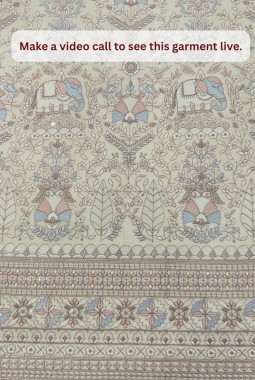 Cream Velvet Embroidered Wedding Indo Western