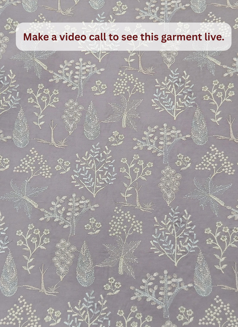 Pastel Orchid Silk Embroidered Wedding Indo Western