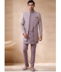 Pastel Orchid Silk Embroidered Wedding Indo Western