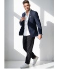 Navy Blue Knited Mens Blazer