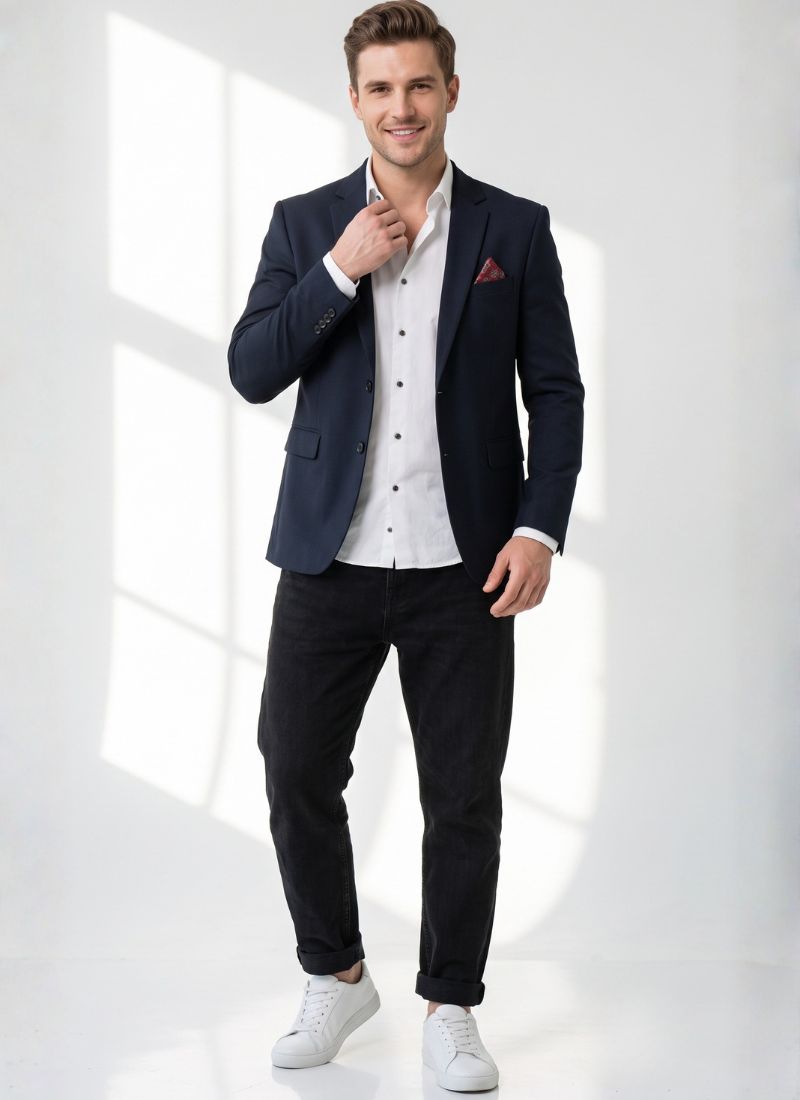 Premium Black Knitted Blazer