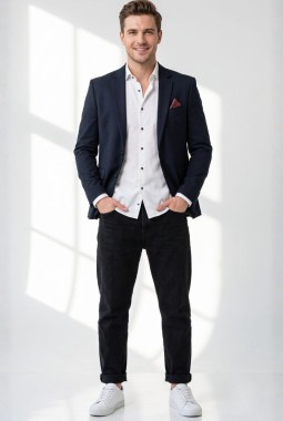 Premium Black Knitted Blazer