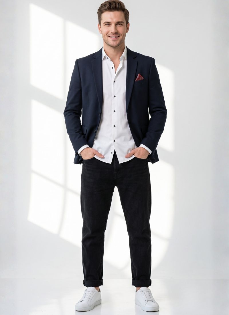 Premium Black Knitted Blazer