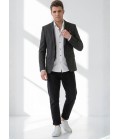Grey Knited Mens Blazer