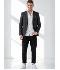 Grey Knited Mens Blazer