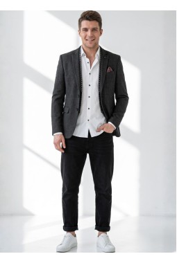 Grey Knited Mens Blazer