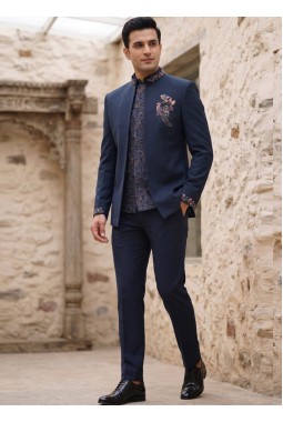 Royal Teal Embroidered Jodhpuri Set