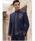 Royal Teal Embroidered Jodhpuri Set