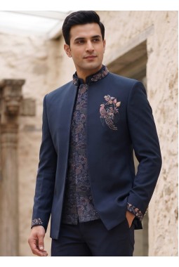 Royal Teal Embroidered Jodhpuri Set