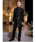 Black Armani Sequins Embroidered Boys Nawabi Indo Western