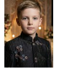 Black Armani Sequins Embroidered Boys Nawabi Indo Western