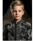 Black Armani Embroidery Boys Indo Western