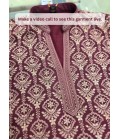 Burgundy Georgette Embroidery Mens Wedding Kurta Pant