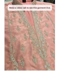 Peach Velvet Embroidery Mens Festive Wear Kurta Pant