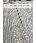 Slate Green Georgette Embroidery Mens Wedding Kurta Pant Set