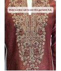 Rust Velvet Embroidery Mens Designer Kurta Pant 