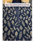 Ink Blue Japanese Embroidery Mens Festive Wear Kurta Pant