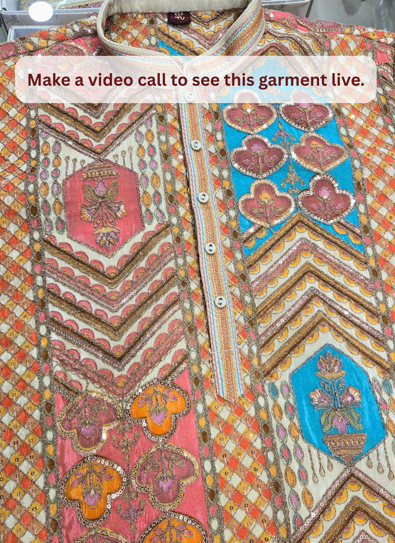 Multi Color Art Silk Embroidery Mens Festive wear Kurta Pant