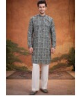 Wine Georgette Embroidery Mens Festive Wear Kurta Set