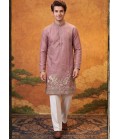 Onion Tissue Embroidery Mens Festive Wear Kurta Pant