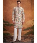 Multi Color Art Silk Embroidery Mens Festive Wear Kurta Set