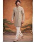 Natural Tissue Embroidery Mens Festive Wear Kurta Set