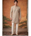 Natural Tissue Embroidery Mens Festive Wear Kurta Set