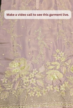 Purple Tissue Silk Embroidery Mens Festive Wear Kurta Set